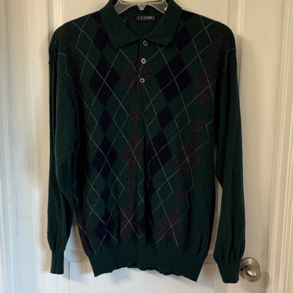L’Uomo Wool Green Men's Sweater